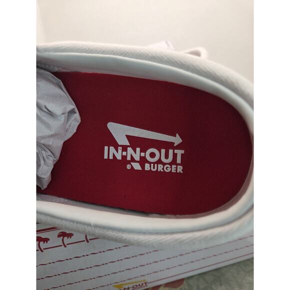 IN N OUT BURGER SLIP ONS SIZE MENS 9 WOMENS 10.5 DRINK CUP PALM TREE LIMITED ED - Picture 6 of 8